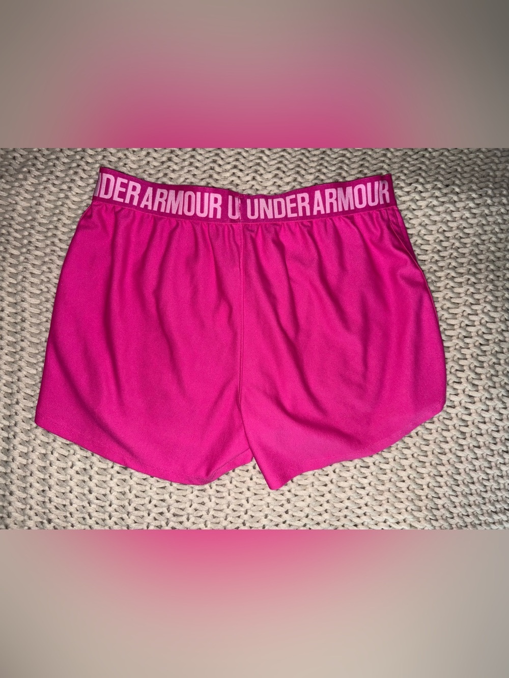 Under Armour - Hot Pink Women's Athletic Shorts - Picture 2 of 2